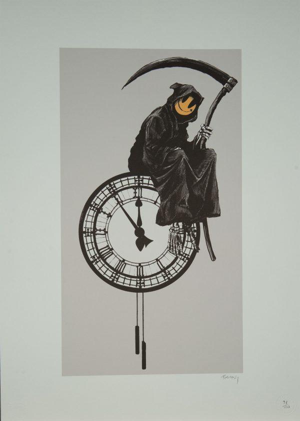 Banksy - Grim Reaper Clock, Antiek en Kunst, Kunst | Litho's en Zeefdrukken, Ophalen of Verzenden
