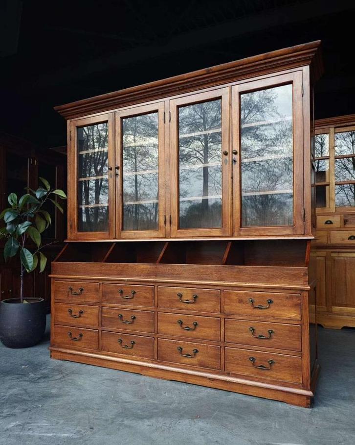 Antieke eiken Grutterskast | Prachtige Winkelkast #2477, Antiek en Kunst, Antiek | Meubels | Kasten, Ophalen of Verzenden