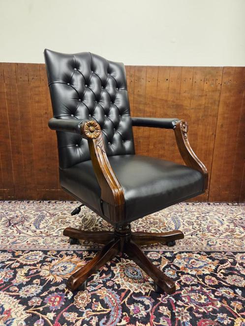 Engelse zwarte President Chair bureaustoel, Huis en Inrichting, Bureaustoelen, Zo goed als nieuw, Bureaustoel, Zwart, Ergonomisch