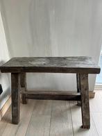 Authentiek oud houten bankje, Ophalen, Gebruikt