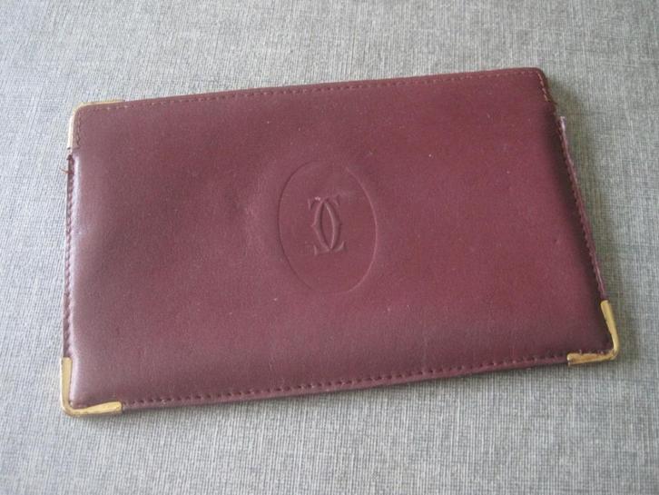 Vintage Kaartenhouder Cartier, Handtassen en Accessoires, Portemonnees, Gebruikt, Leder, Ophalen of Verzenden