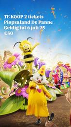 2 Plopsaland De Panne tickets samen €50, Tickets en Kaartjes, Recreatie | Pretparken en Attractieparken, Ticket of Toegangskaart