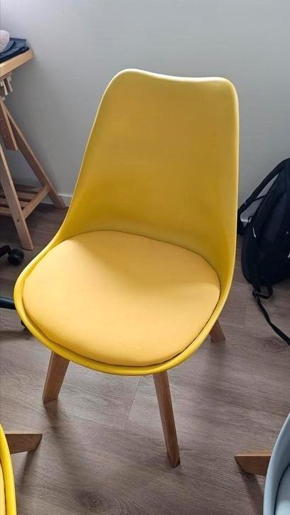 6x stoel in Scandinavische stijl in grijze en gele kleur (MD, Antiek en Kunst, Antiek | Meubels | Stoelen en Sofa's, Ophalen