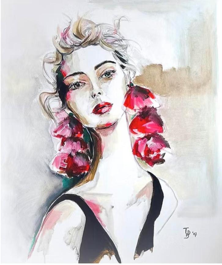 Schilderij Tinika ten voordele van Kom op tegen Kanker, Antiek en Kunst, Kunst | Schilderijen | Modern, Ophalen