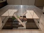 Hamsterkooi glaze onderbak  en 2 verdiepen met accessoires, Dieren en Toebehoren, Kooi, Nieuw, Hamster, 75 tot 110 cm