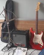 gitaar Fender Squier en versterker Roland cube 20xl, Comme neuf, Enlèvement, Fender, Avec ampli