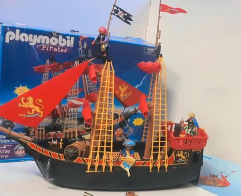 Playmobil 5736 Bateau pirate à la barbe noire avec boîte, Kinderen en Baby's, Speelgoed | Playmobil, Zo goed als nieuw, Complete set