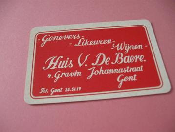 1 oude losse speelkaart Likeuren De Baere , Gent (142)