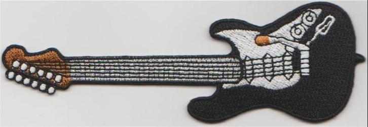 Gitaar stoffen opstrijk patch embleem #5, Verzamelen, Muziek, Artiesten en Beroemdheden, Nieuw, Kleding, Verzenden