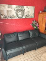 Divan 3 places en simili cuir noir, Maison & Meubles, Maison & Meubles | Autre, Enlèvement, Neuf