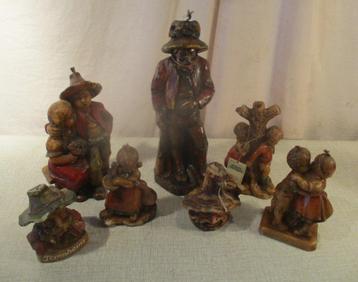 7 Originele Wax Figuren - Lechner Alpine vervaardiging beschikbaar voor biedingen