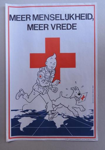Kuifje affiche - Rode kruis - Hergé - 1984 beschikbaar voor biedingen