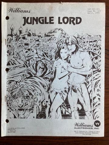WILLIAMS JUNGLE LORD MANUEL, Pièces ou Jeu en panne, Enlèvement ou Envoi, Comme neuf, Williams