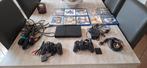 Playstation 2 slim full set., Games en Spelcomputers, Zwart, Met games, Met 2 controllers, Ophalen of Verzenden