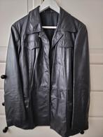 Vintage leren herenjas, kleur zwart, maat 46, Ophalen, Maat 46 (S) of kleiner, Zwart