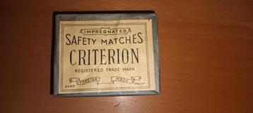 Lot de 10 boîtes d'allumettes CRITERION, Enlèvement ou Envoi