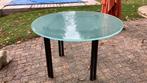 Glazen keukentafel, Huis en Inrichting, Ophalen, Gebruikt, Rond