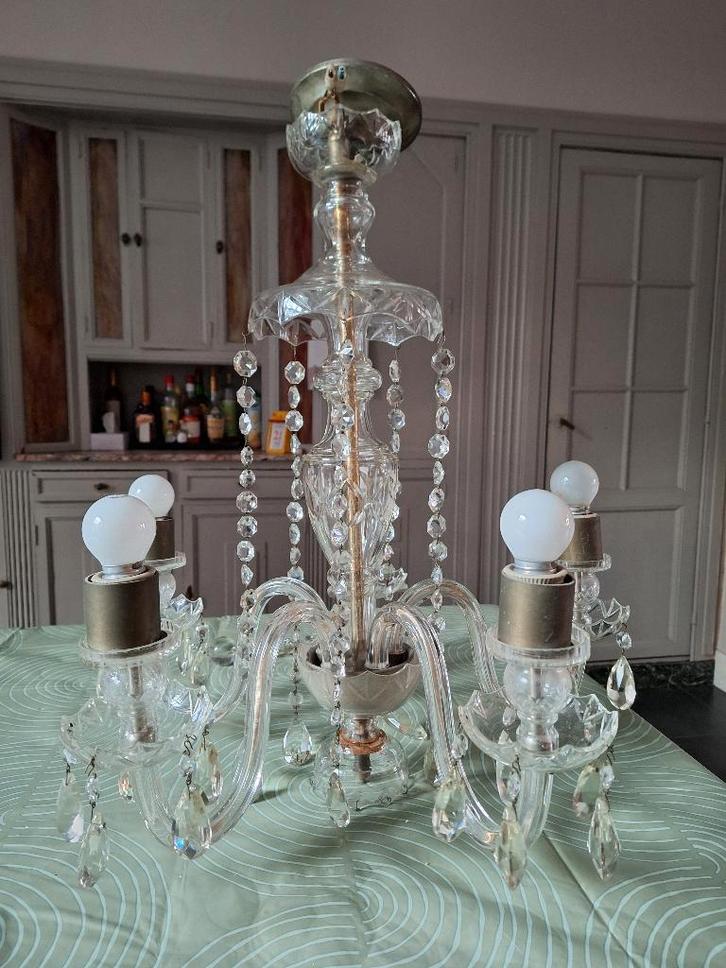 Kristallen luchter, Maison & Meubles, Lampes | Lustres, Utilisé, Verre, Enlèvement