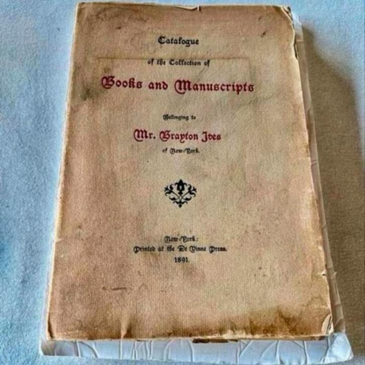 130 jaar oud CATALOGUE BOOKS Mr. Branton Joes new york 1891, Antiek en Kunst, Antiek | Boeken en Manuscripten, Ophalen of Verzenden