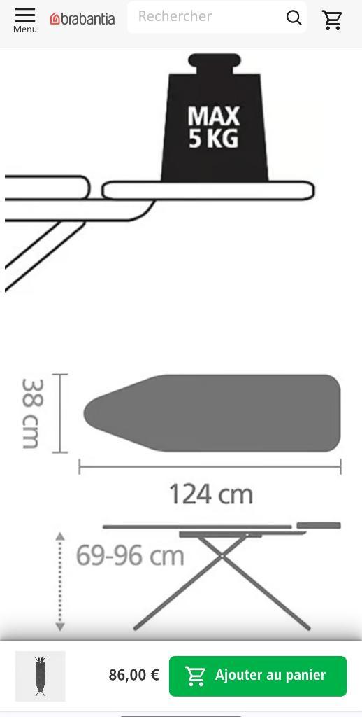 strijkplank, Elektronische apparatuur, Strijkijzers en Strijkplanken, Gebruikt, Ophalen