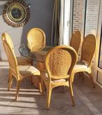 Rotan tafel met 6 stoelen, Huis en Inrichting, Ophalen, Gebruikt