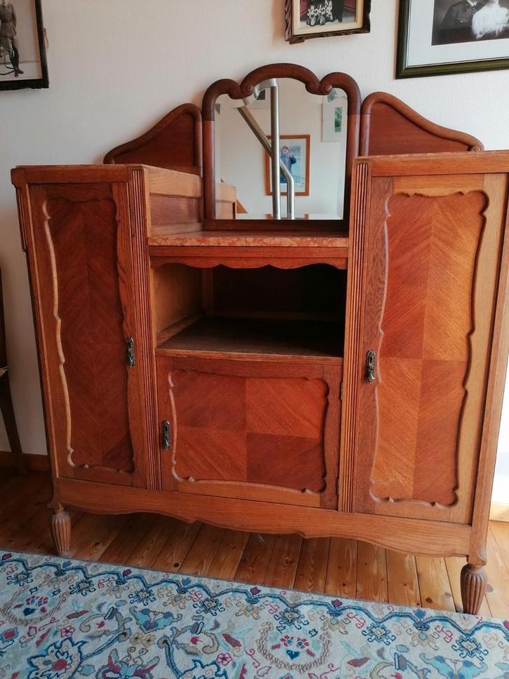 Antieke buffetkast dressoir met spiegel marmer, Antiek en Kunst, Antiek | Meubels | Kasten, Ophalen