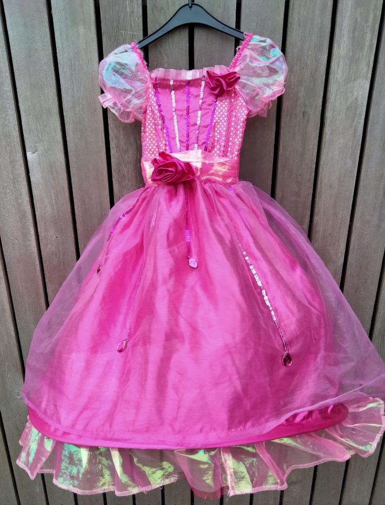 Mooie prinsessenjurk in roze Maat:128, Kinderen en Baby's, Carnavalskleding en Verkleedspullen, Gebruikt, Meisje, 122 t/m 128