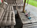 Zeer mooie loungeset met kussens, Tuin en Terras, Ophalen, Loungeset, Hout, 8 zitplaatsen
