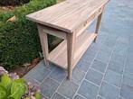 Sidetable uit massieve teak. Geluchtgomd., Huis en Inrichting, Ophalen of Verzenden, Zo goed als nieuw