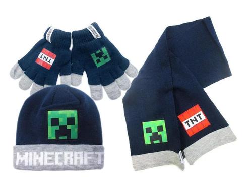 Minecraft Winterset: Handschoenen, Muts en Sjaal, Enfants & Bébés, Vêtements enfant | Bonnets, Écharpes & Gants, Neuf, Ensemble