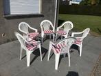 6 Witte tuinstoelen met kussentjes, Tuin en Terras, Ophalen