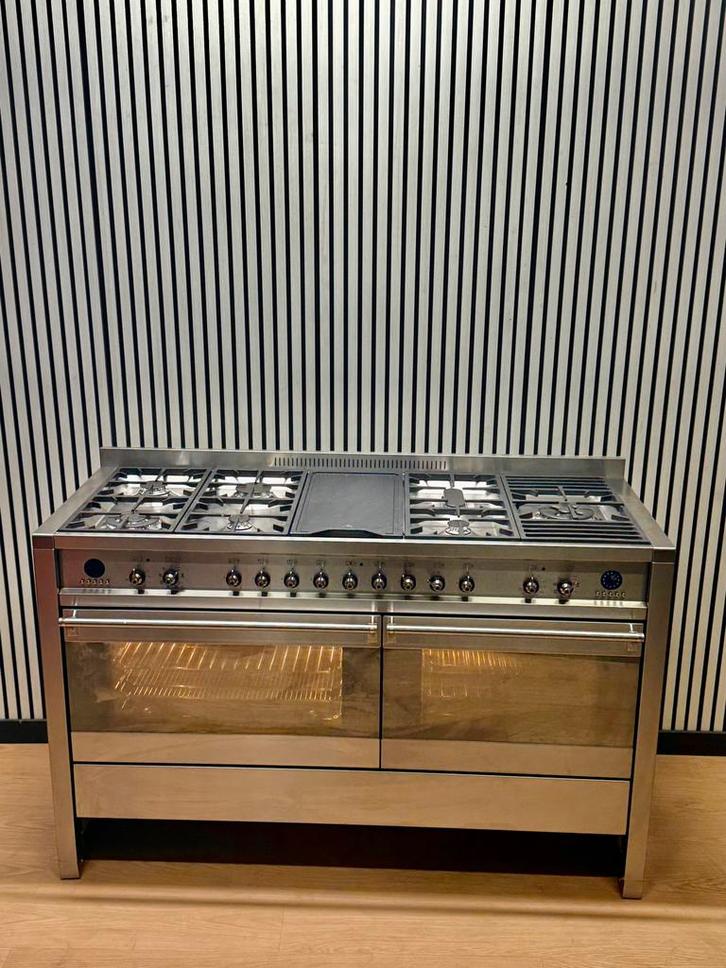 Luxe Smeg Fornuis RVS 6 pits + Grill 2 ovens 150 cm, Zakelijke goederen, Horeca | Keukenapparatuur, Fornuis, Frituur en Grillen
