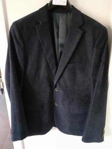 DANSAERT BLEU Donkerblauw fijn fluwelen vest Mt: 56  Pr: € 5 beschikbaar voor biedingen