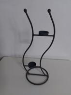 Bougeoir vague métallique noir pour 2 bougies chauffe plat, 25 à 50 cm, Enlèvement, Utilisé, Métal