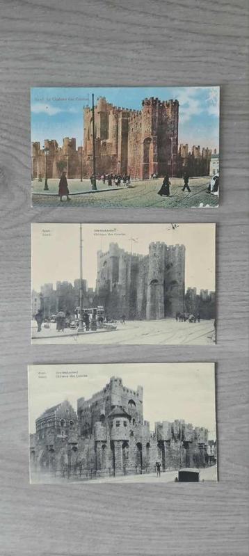 Postkaarten Gravenkasteel Gent 3 stuks (Gravensteen) beschikbaar voor biedingen