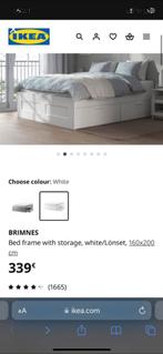 STRUCTURE DE LIT AVEC RANGEMENT IKEA 160, Ophalen, Wit, Zo goed als nieuw, Twijfelaar