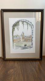 Aquarel Mathy Engelen Alden Biesen Bilzen, Antiek en Kunst, Ophalen of Verzenden