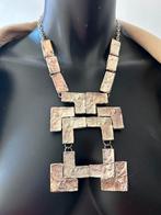 Imposante vintage metalen halsketting van Dolce Vita, Handtassen en Accessoires, Kettingen, Ophalen of Verzenden, Roze, Zilver