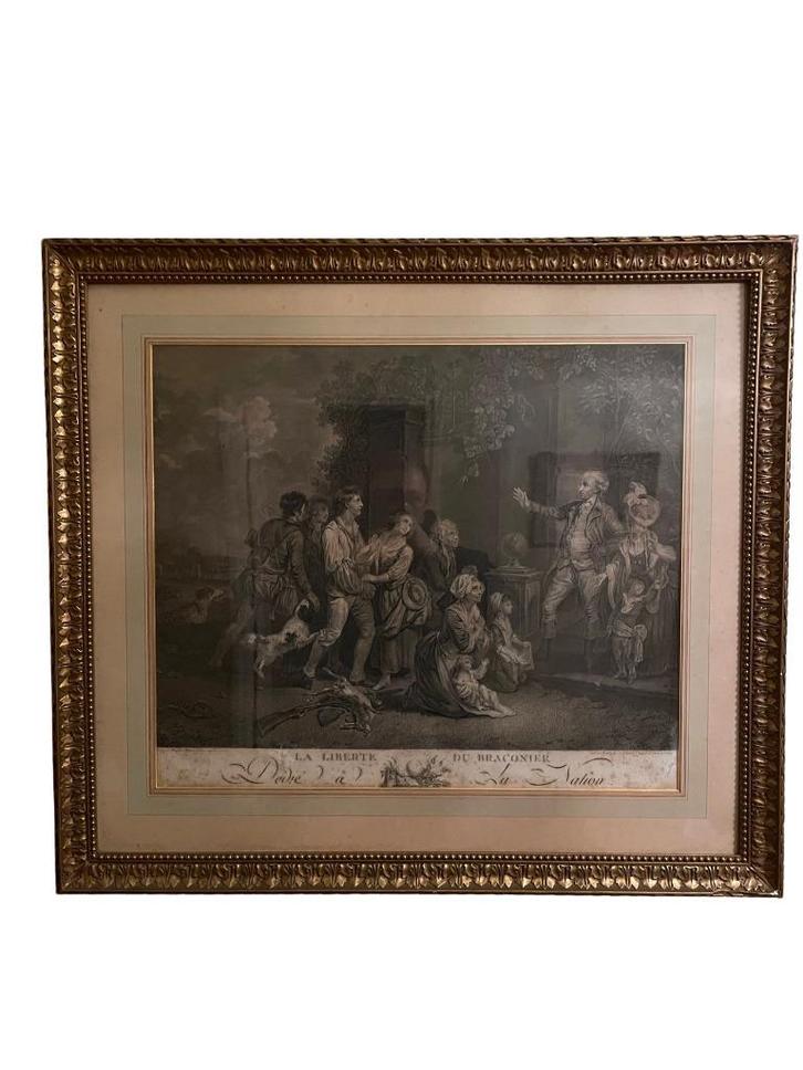 Gravure De vrijheid van de Braconnier naar Charles Benazech, Antiek en Kunst, Kunst | Etsen en Gravures, Ophalen