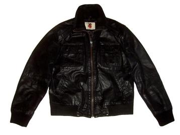 Vintage Leren Bomber Jas zwart beschikbaar voor biedingen