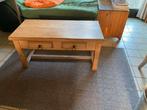 salontafeltje in vol hout met 2 schuiven, Ophalen, Gebruikt, Rechthoekig, Eikenhout