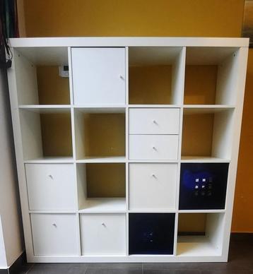 Kast (kallax) met schuiven, deur en bakken, Enlèvement, Utilisé, Tijdloos