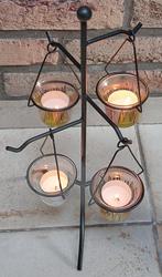 Kandelaar voor theelichten - smeedijzer - € 12, Huis en Inrichting, Ophalen, Overige materialen, 25 tot 50 cm, Grijs