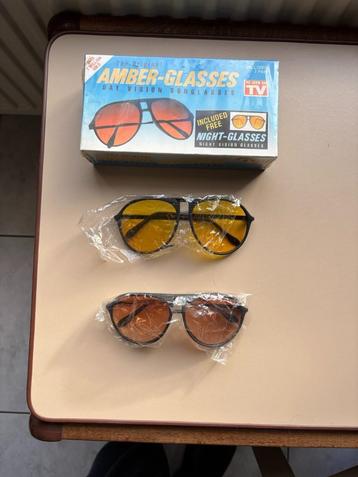 vintage amber glazige zonnebril dag/nacht beschikbaar voor biedingen