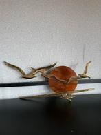 Vintage wandsculptuur in messing - vogels, Antiek en Kunst, Ophalen of Verzenden