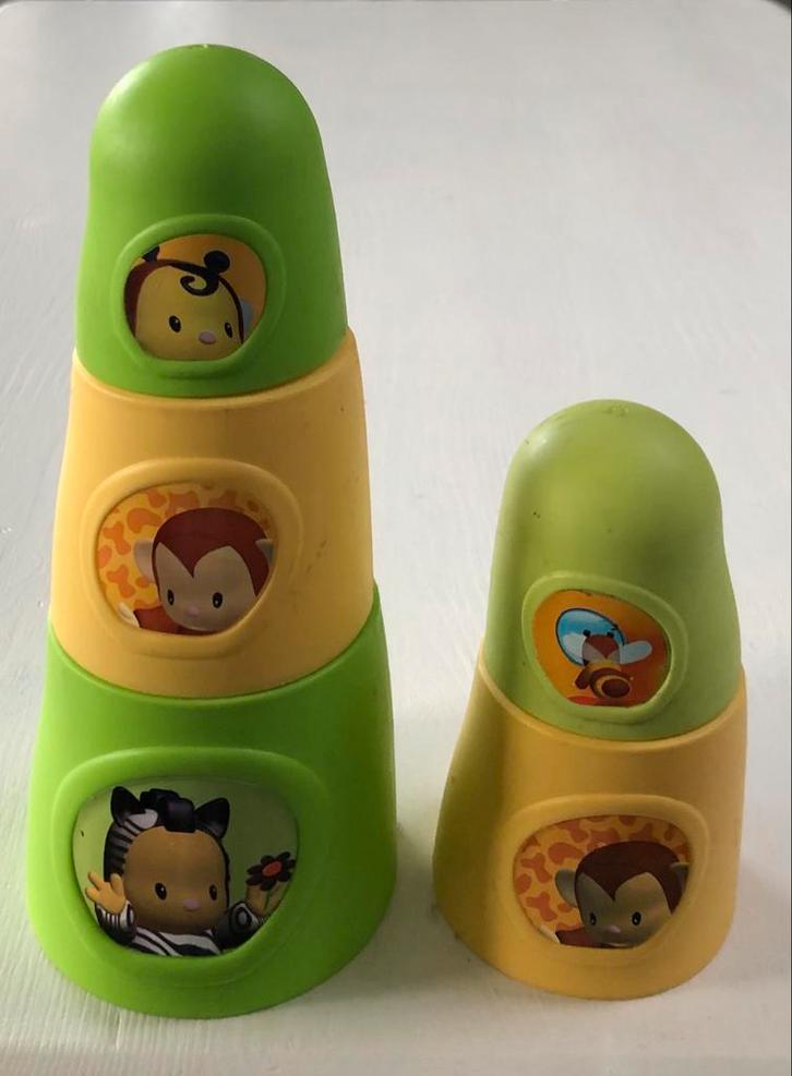 5 stapelbare potjes Smoby Cotoons, Kinderen en Baby's, Speelgoed | Babyspeelgoed, Zo goed als nieuw, Overige typen, Ophalen of Verzenden