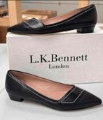 LK Bennett Polly Leather Contrast Stitch Flats schoen hak 37, Kleding | Dames, Schoenen met lage hakken, Zwart, Nieuw, Ophalen of Verzenden