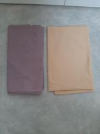 taffellinnen 2 stuks ,mauve en geel met hoog bijzettafeltje, Ophalen