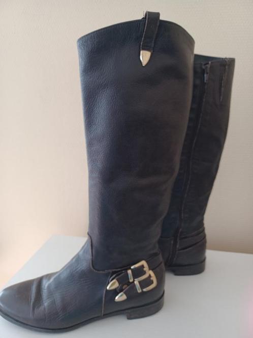 Volledig lederen laarzen - mt 40 - nog in goede staat, Kleding | Dames, Schoenen, Gedragen, Hoge laarzen, Bruin, Ophalen of Verzenden