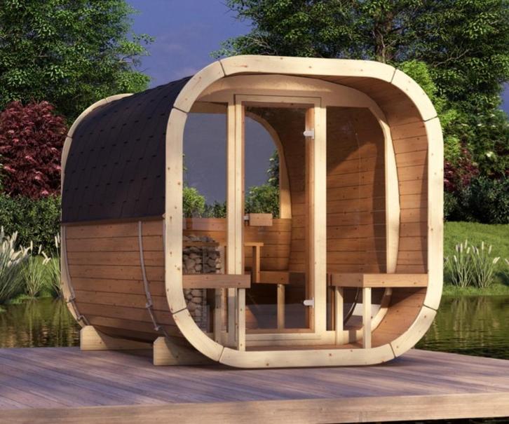 Moderne Cube Buitensauna SKOG280 Thermowood, Hobby en Vrije tijd, Overige Hobby en Vrije tijd, Nieuw, Ophalen of Verzenden